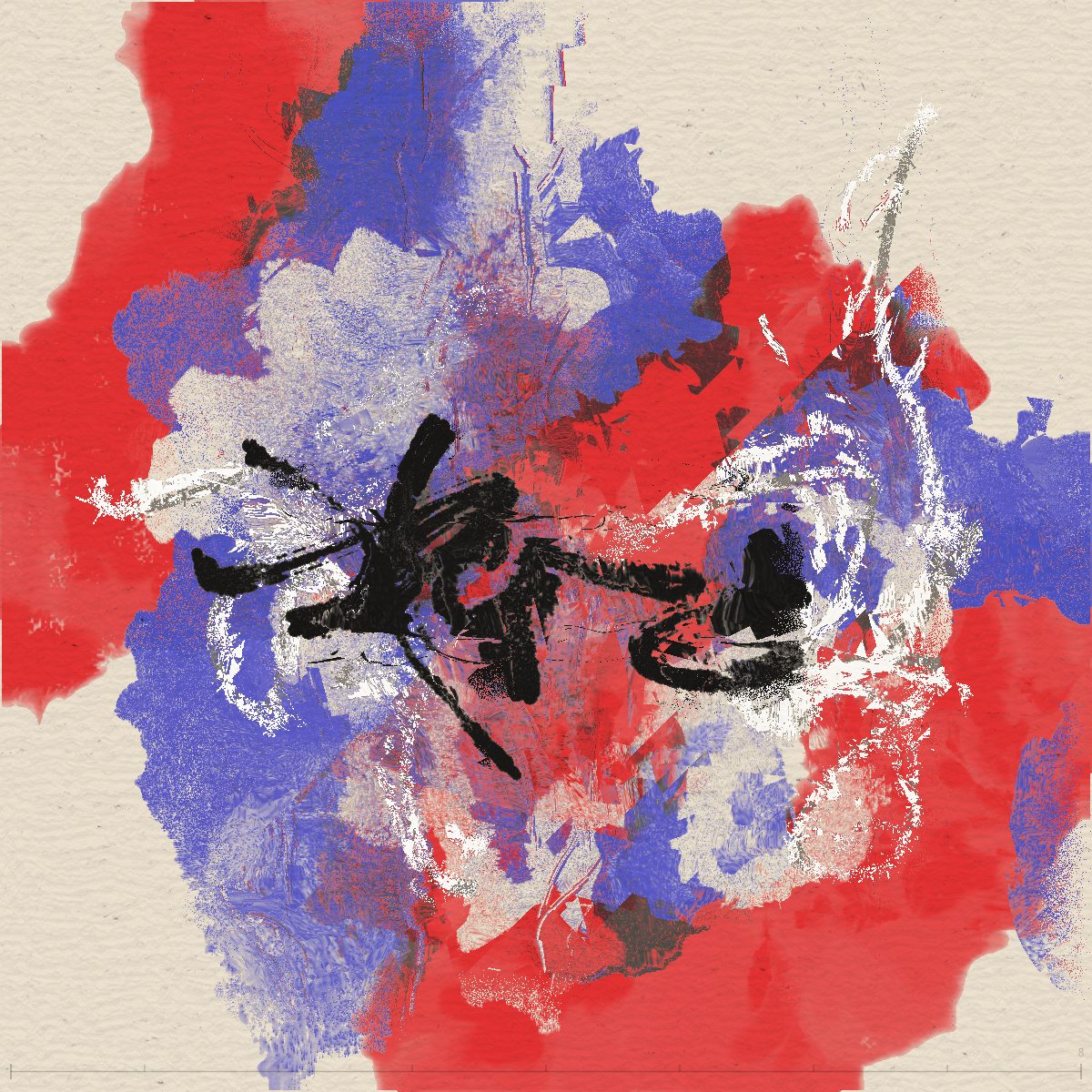 Abstract Ink #002 — 8 strokes, 6 flows of multi-layer displacement