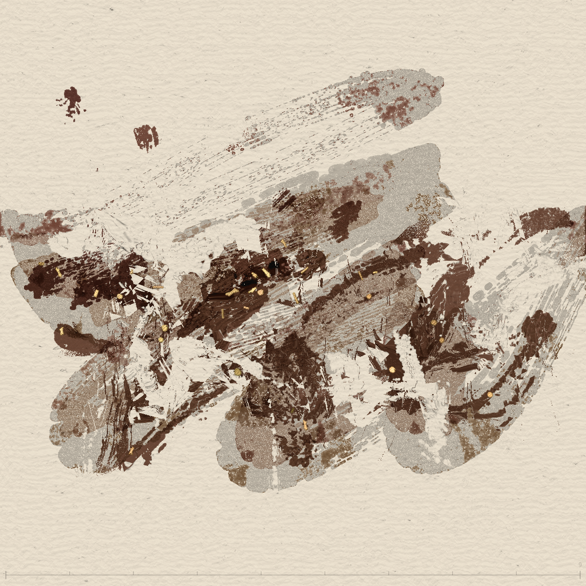 Abstract Ink #005 — 9 strokes, 2 flows