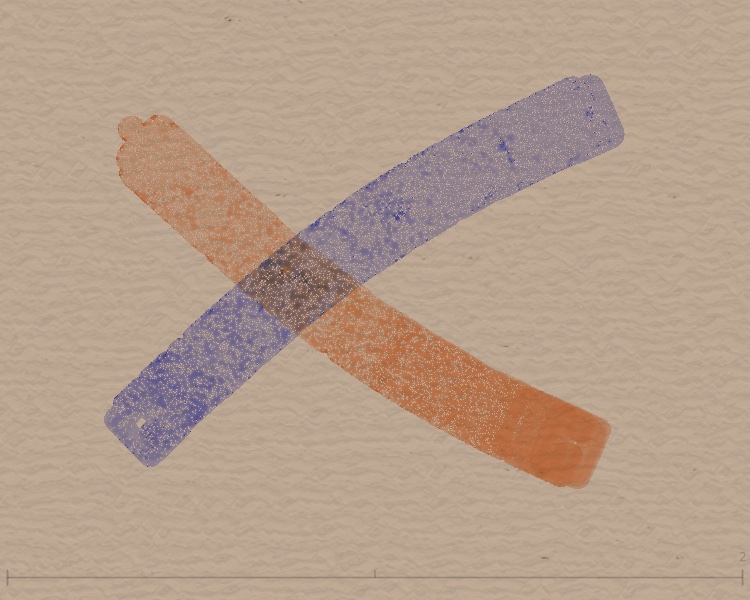 Darken — orange and blue cross