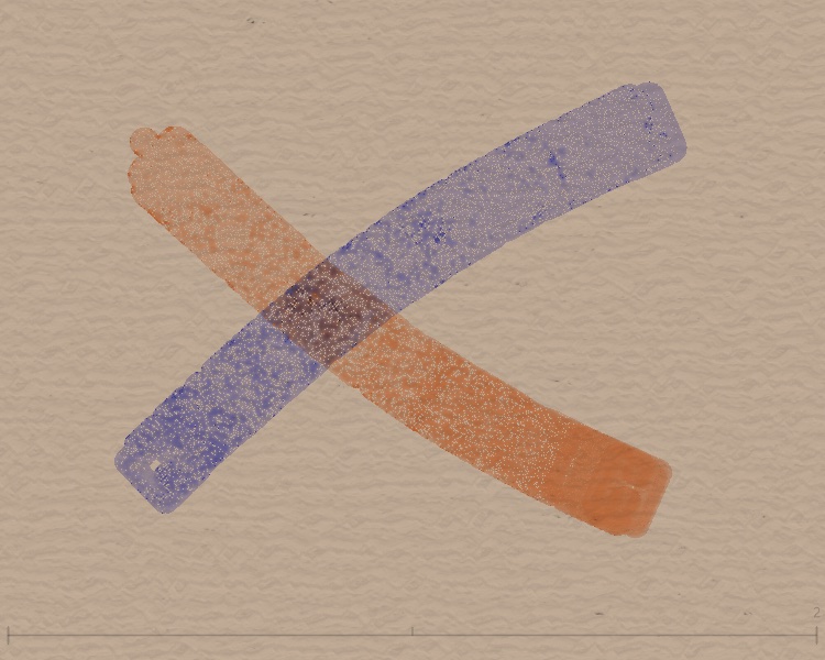 Multiply — orange and blue cross